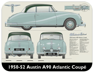Austin A90 Atlantic Coupe 1950-52 Place Mat, Medium